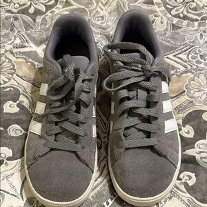 Adidas Boy's Gray and White Sneakers